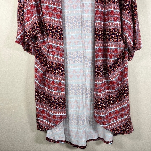 NEW 3x JOE BOXER RED FLORAL PAISLEY BOHO   STRETCH PLUS CASUAL SHRUG - Picture 2 of 11